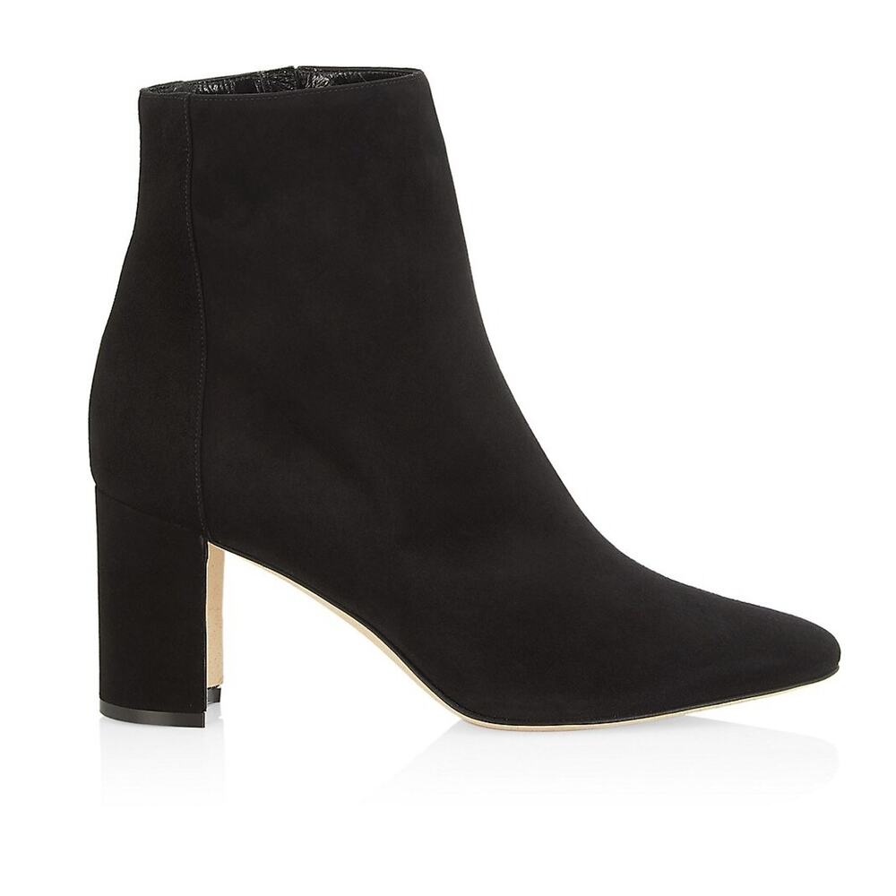 Manolo Blahnik Suede Black Rosie Ankle Booties Size 41 / 11 US